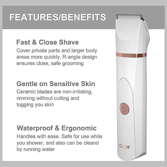 Electric Body Hair Trimmer - Groin Trimmer for Men - Bikini Trimmer Women White - Picture 7 of 7